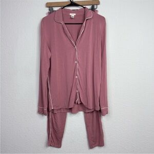 Eberjey Gisele Pajama Set Womens S Dusty Rose Long Sleeve